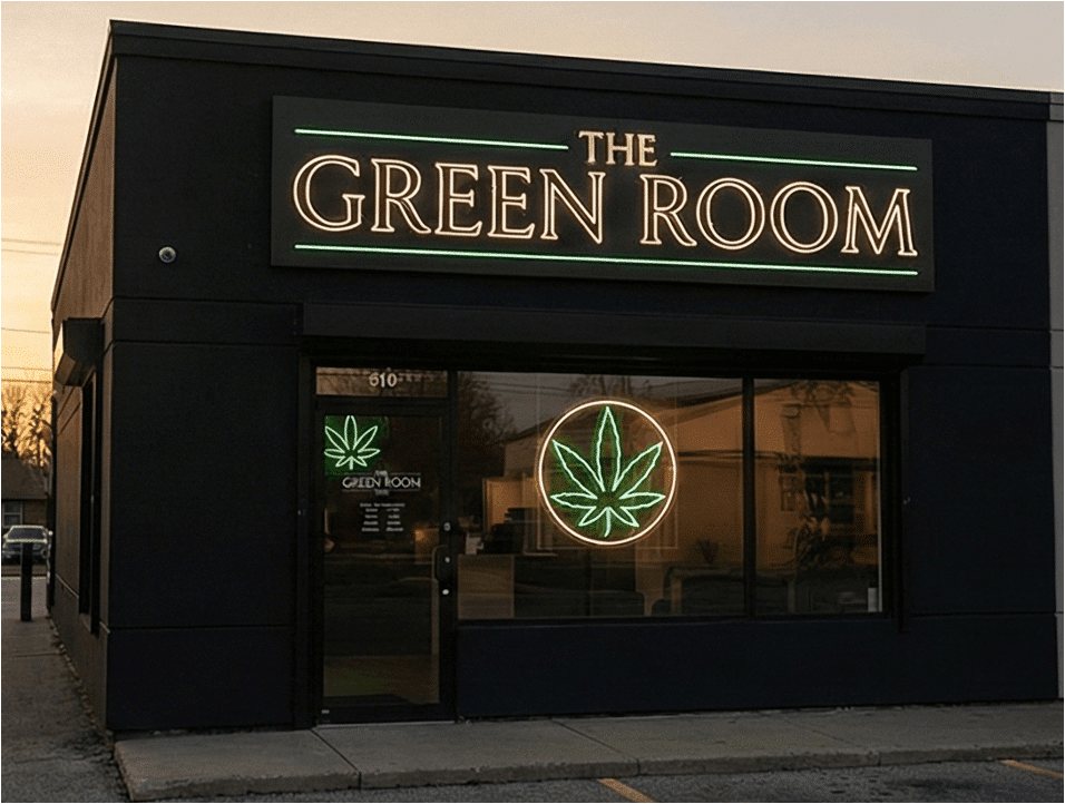The Green Room dispensary exterior – authorized THCa retailer.